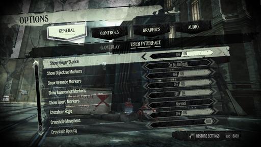 Dishonored - Интерфейс и его особенности на PC